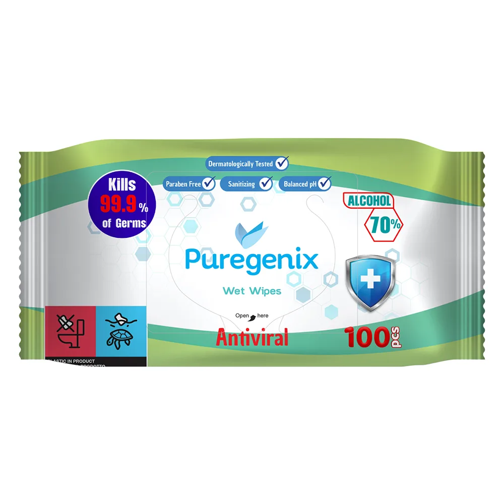 Puregenix Antiviral Wet Wipes 100 Pcs