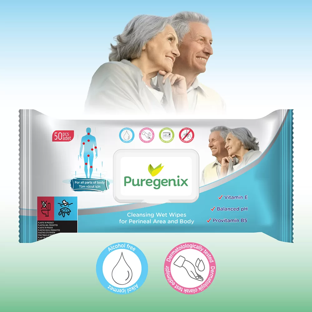 Puregenix Cleansing Wet Wipes For Body And Perineal Area